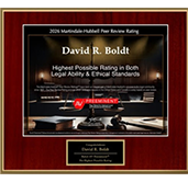 2026 Martindale-Hubbell Peer Review Rating | David R. Boldt